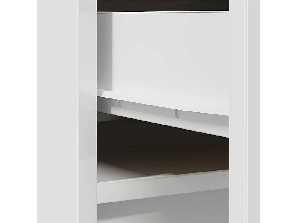 Credenza Bianca 37,5x35x180 cm in Legno Multistrato