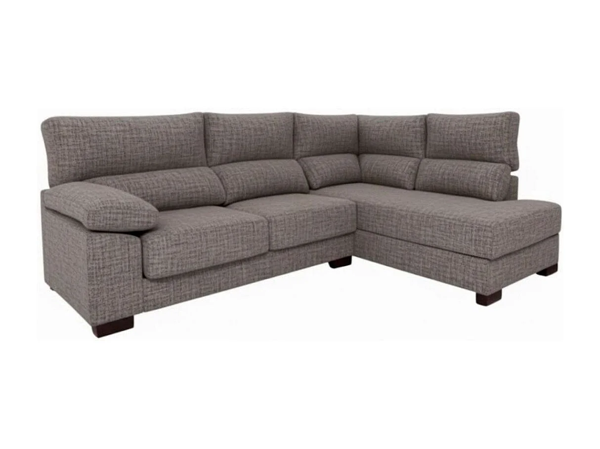 Sofá chaiselongue Meridien 3 plazas deslizante + reclinable tela Bronx derecha gris 100x282x195 cm