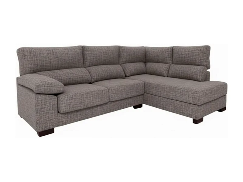 Sofá chaiselongue Meridien 3 plazas deslizante + reclinable tela Bronx derecha gris 100x282x195 cm