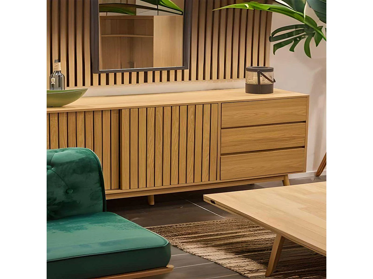 Mueble bajo de TV Trend 2 huecos + 2 cajones madera 50x150x40 cm Adec