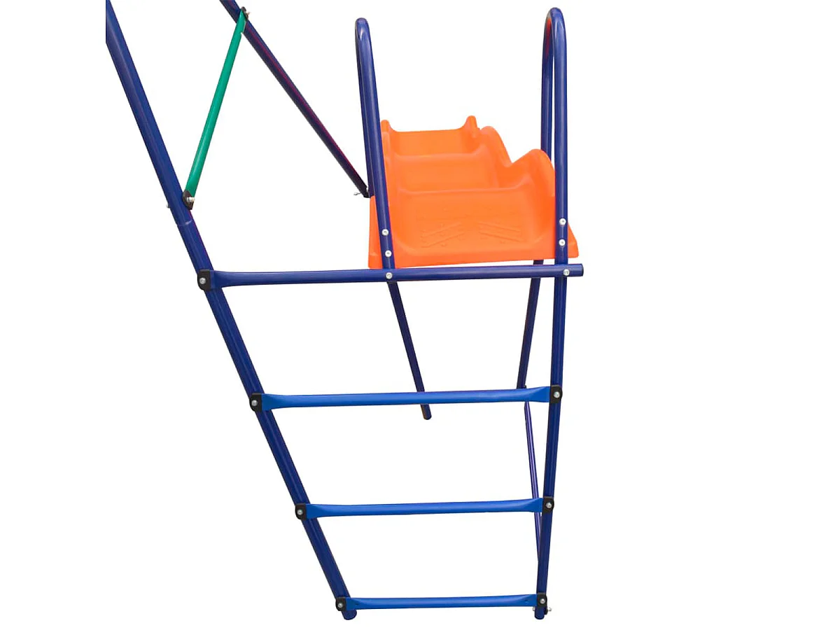 Columpio infantil 3 asientos balancín + tándem + tobogán +3A multicolor 180x297x193 cm