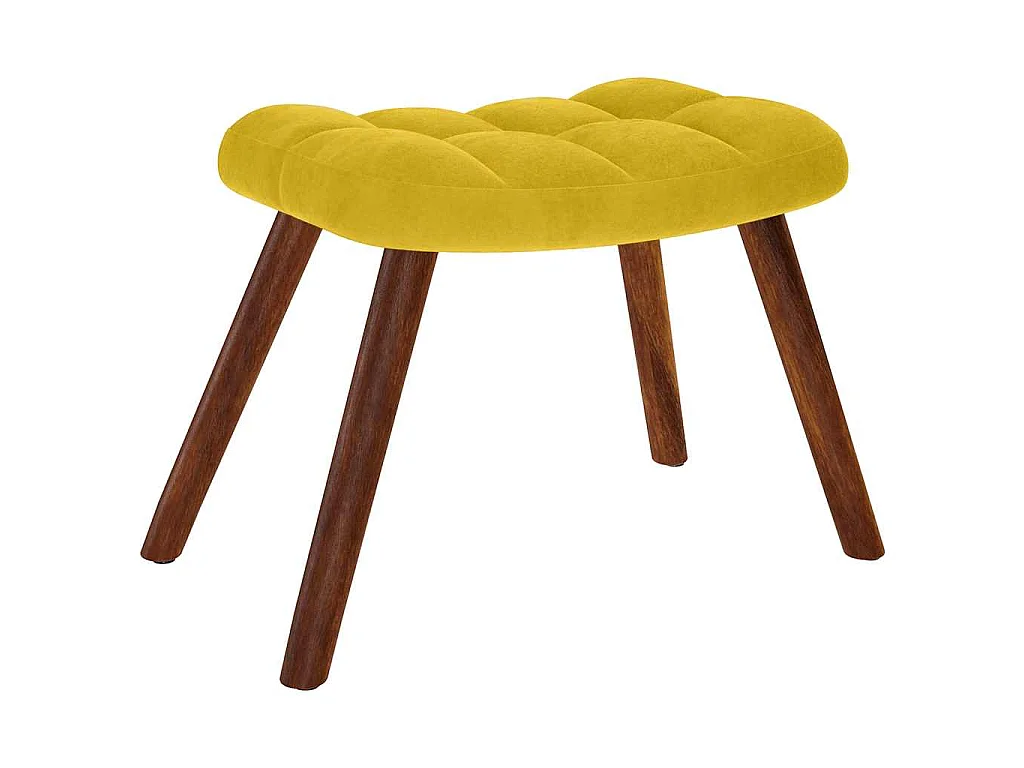 Chaise à bascule avec tabouret en velours jaune
