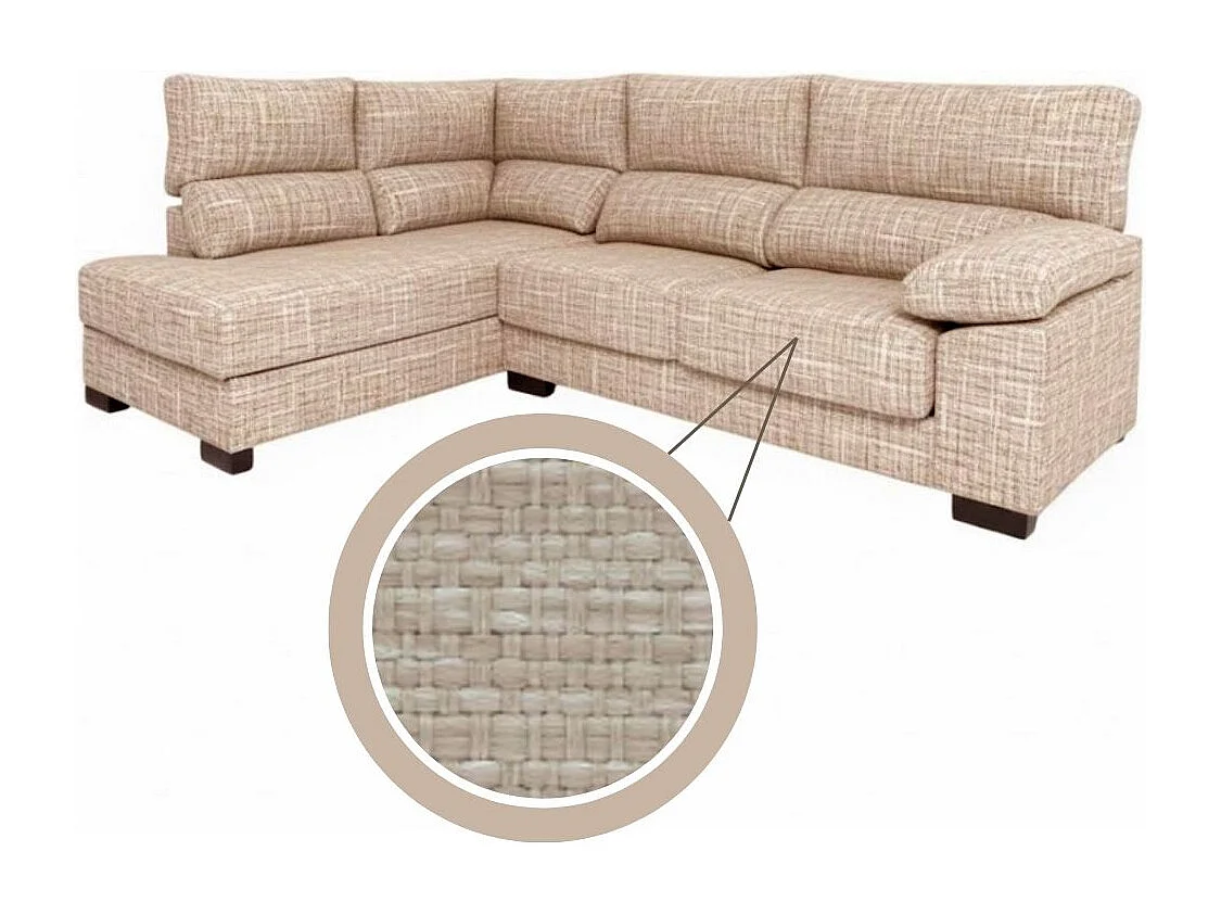 Sofá chaiselongue Meridien 3 plazas deslizante + reclinable tela Sorrento izquierda beige oscuro 100x282x195 cm