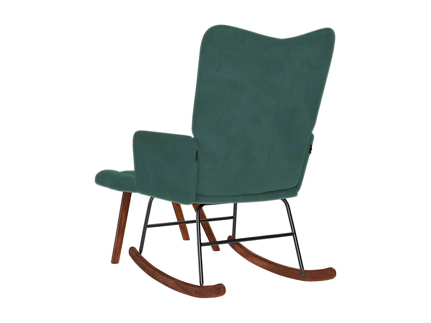 Schaukelstuhl mit Hocker Dunkelgrüner Samt