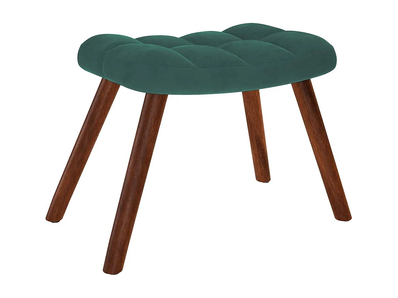 Chaise à bascule avec tabouret en velours vert foncé