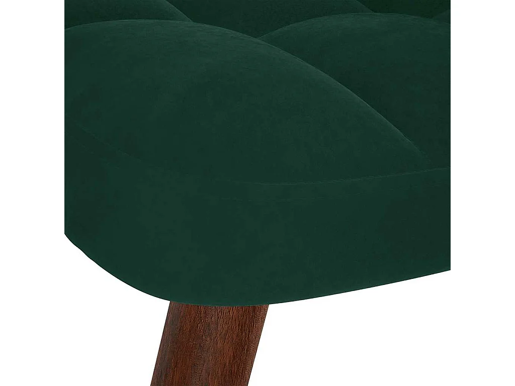 Chaise à bascule avec tabouret en velours vert foncé