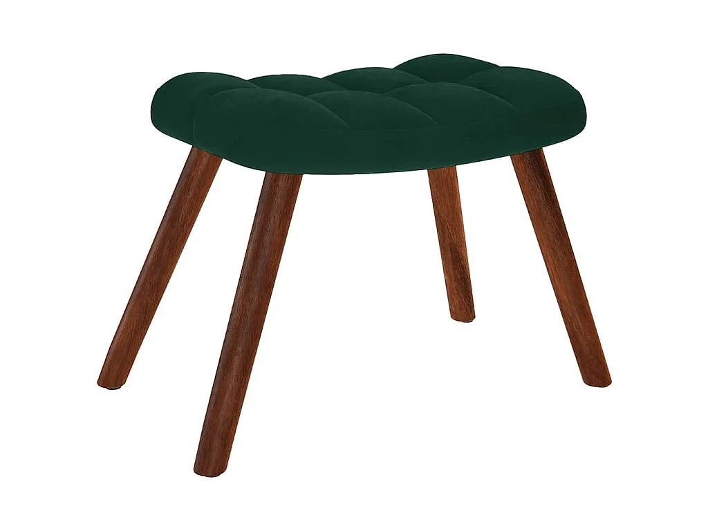 Chaise à bascule avec tabouret en velours vert foncé