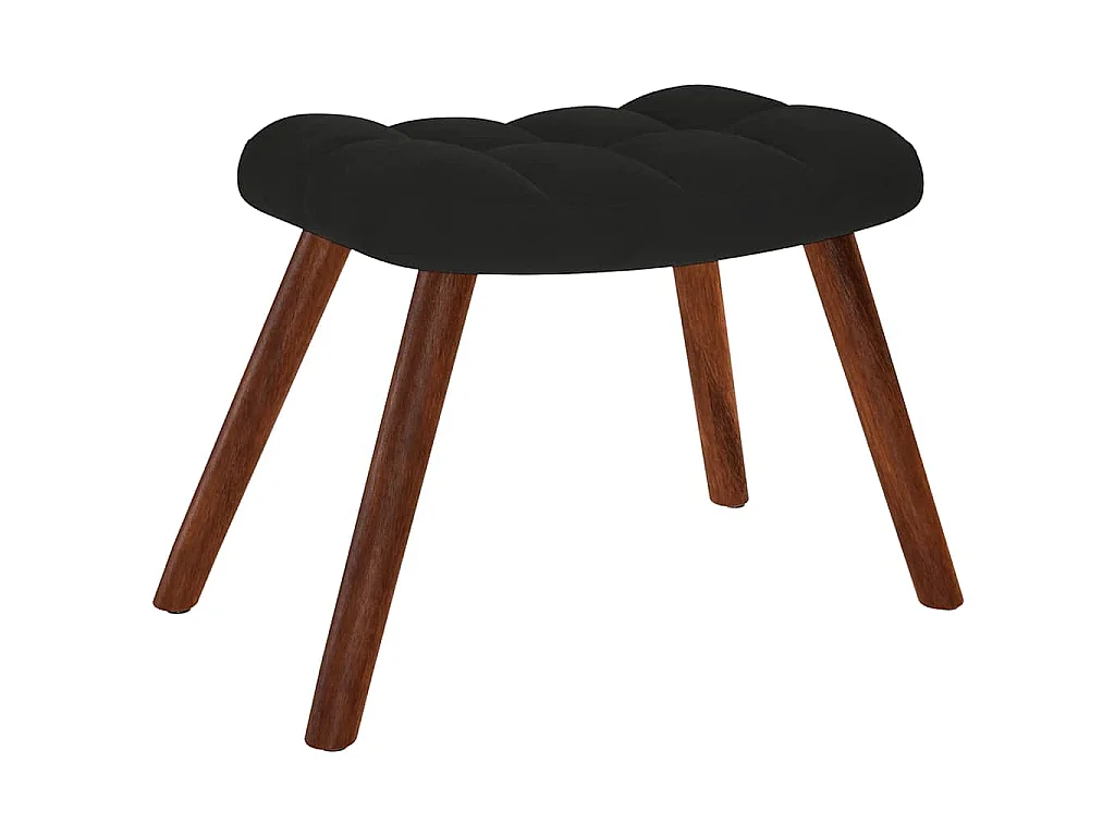 Chaise à bascule avec tabouret en velours noir