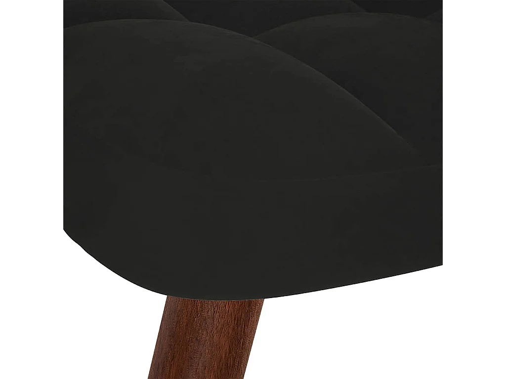 Chaise à bascule avec tabouret en velours noir