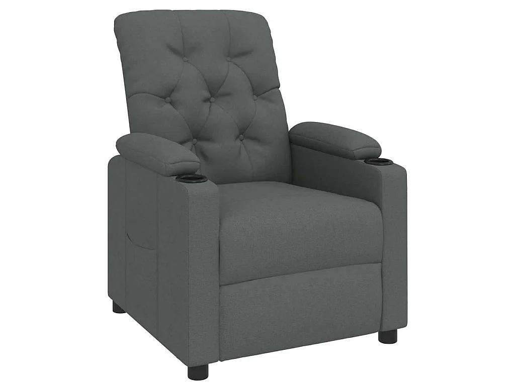 Poltrona Reclinabile in Tessuto Grigio Scuro