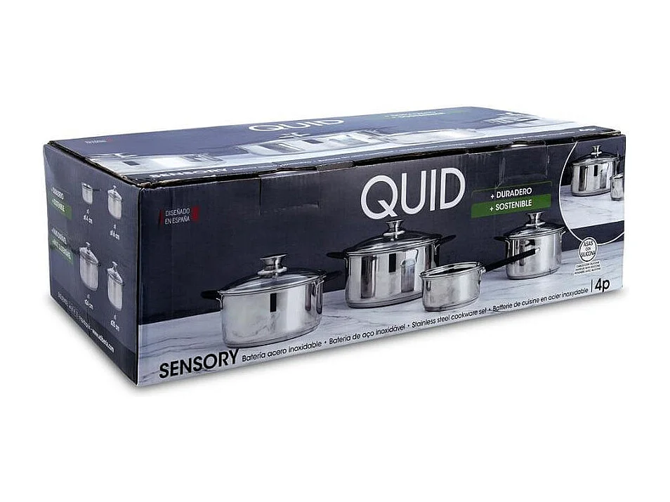 Set de 4 ollas Sensory Quid acero inox Ø14/Ø24/Ø20/Ø24 cm
