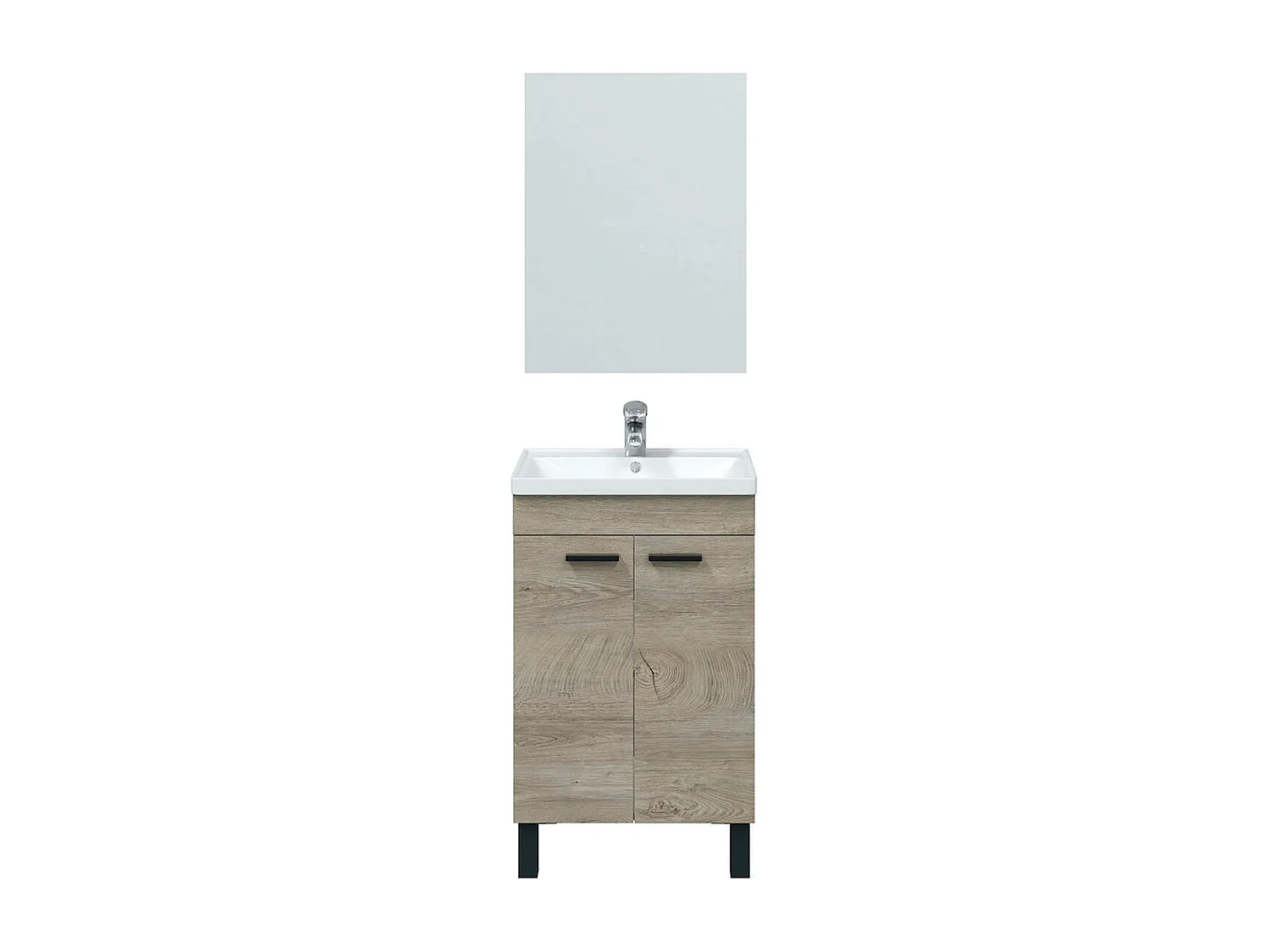 Mueble de baño con espejo y lavabo Essens roble Alaska