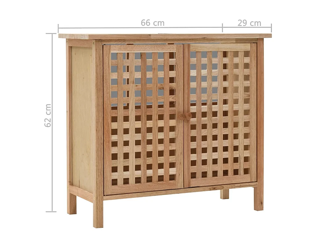 Armoire pour lavabo avec miroir Bois de noyer massif