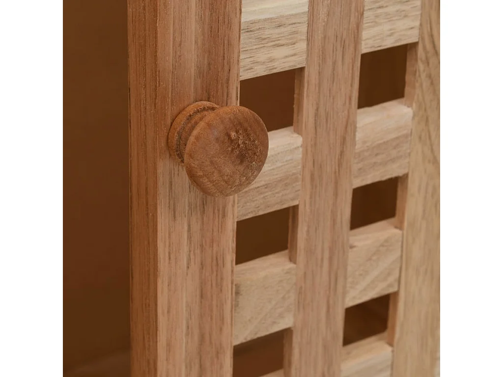 Armoire pour lavabo avec miroir Bois de noyer massif