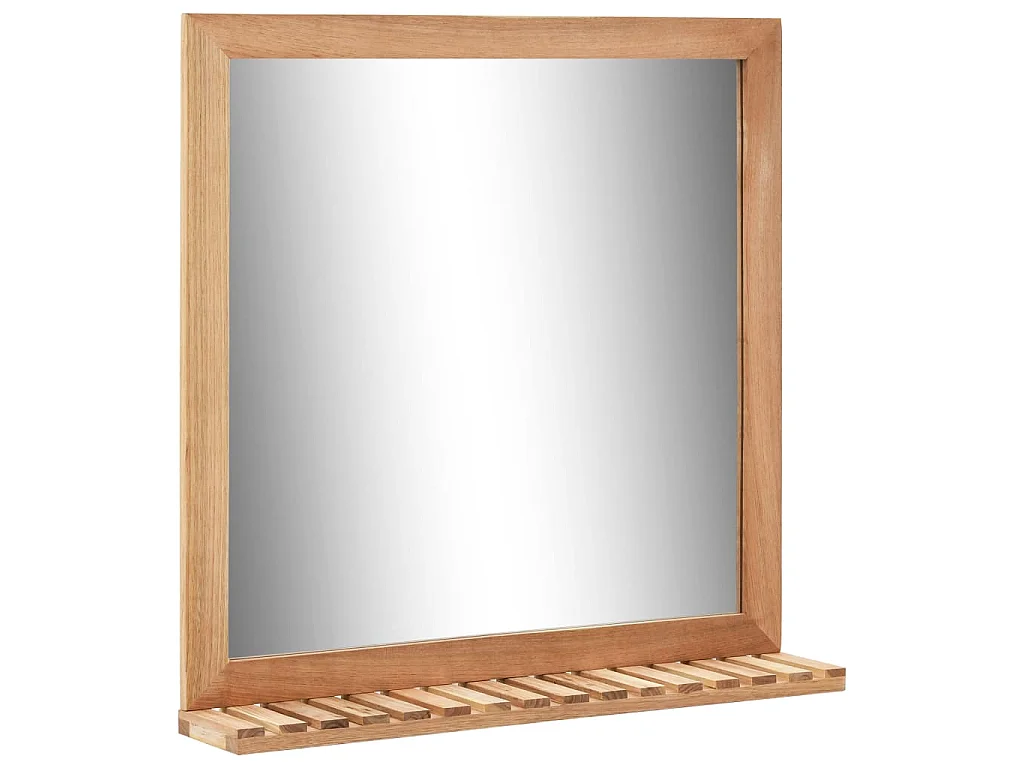 Armoire pour lavabo avec miroir Bois de noyer massif