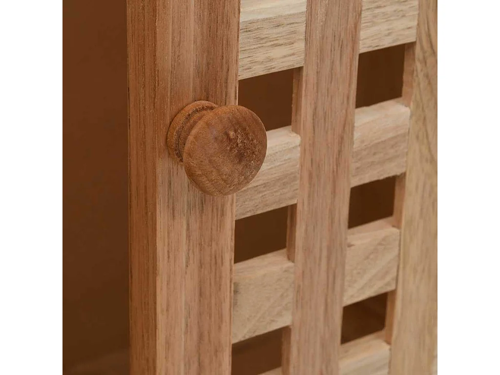 Armoire pour lavabo avec miroir Bois de noyer massif