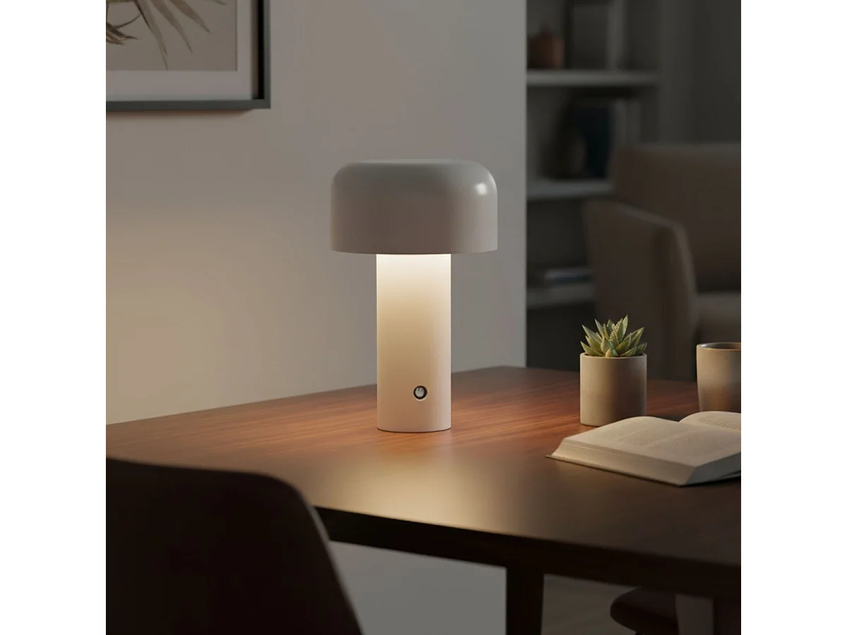 Lámpara de mesa Nora Vinthera inalámbrica recargable blanco 21x12cm