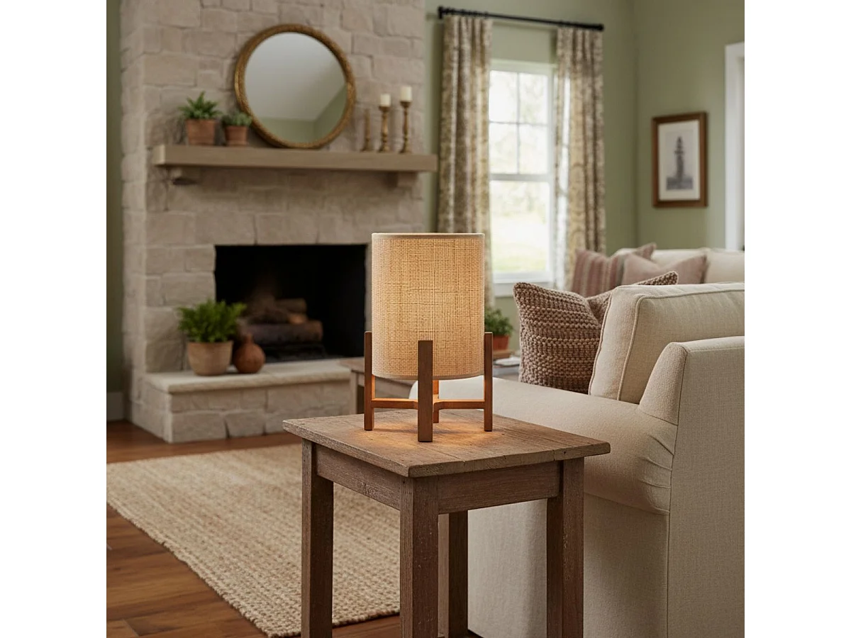 Lámpara de mesa Nora Vinthera marrón/beige 30x19 cm