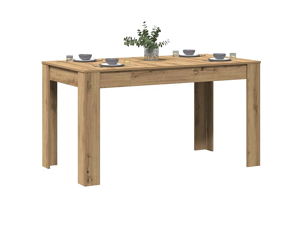 Table à manger chêne artisanal 140x74,5x76 cm bois d'ingénierie
