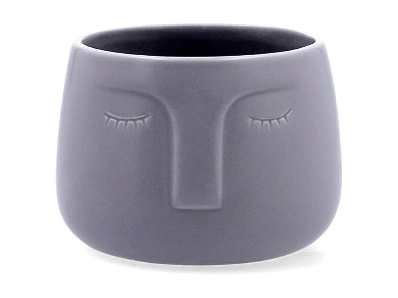Macetero MOA Vinthera diseño de cara gris ø12,5x10,5 cm