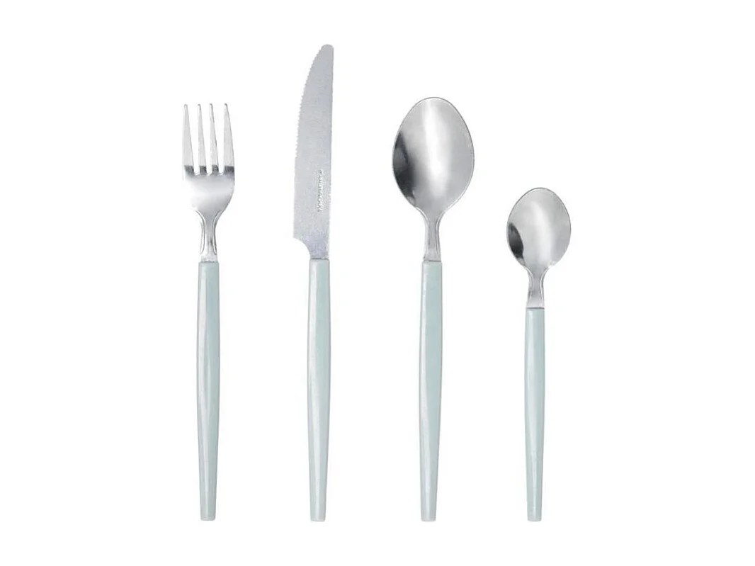 Set de 16 cubiertos Vita Quid acero inoxidable turquesa