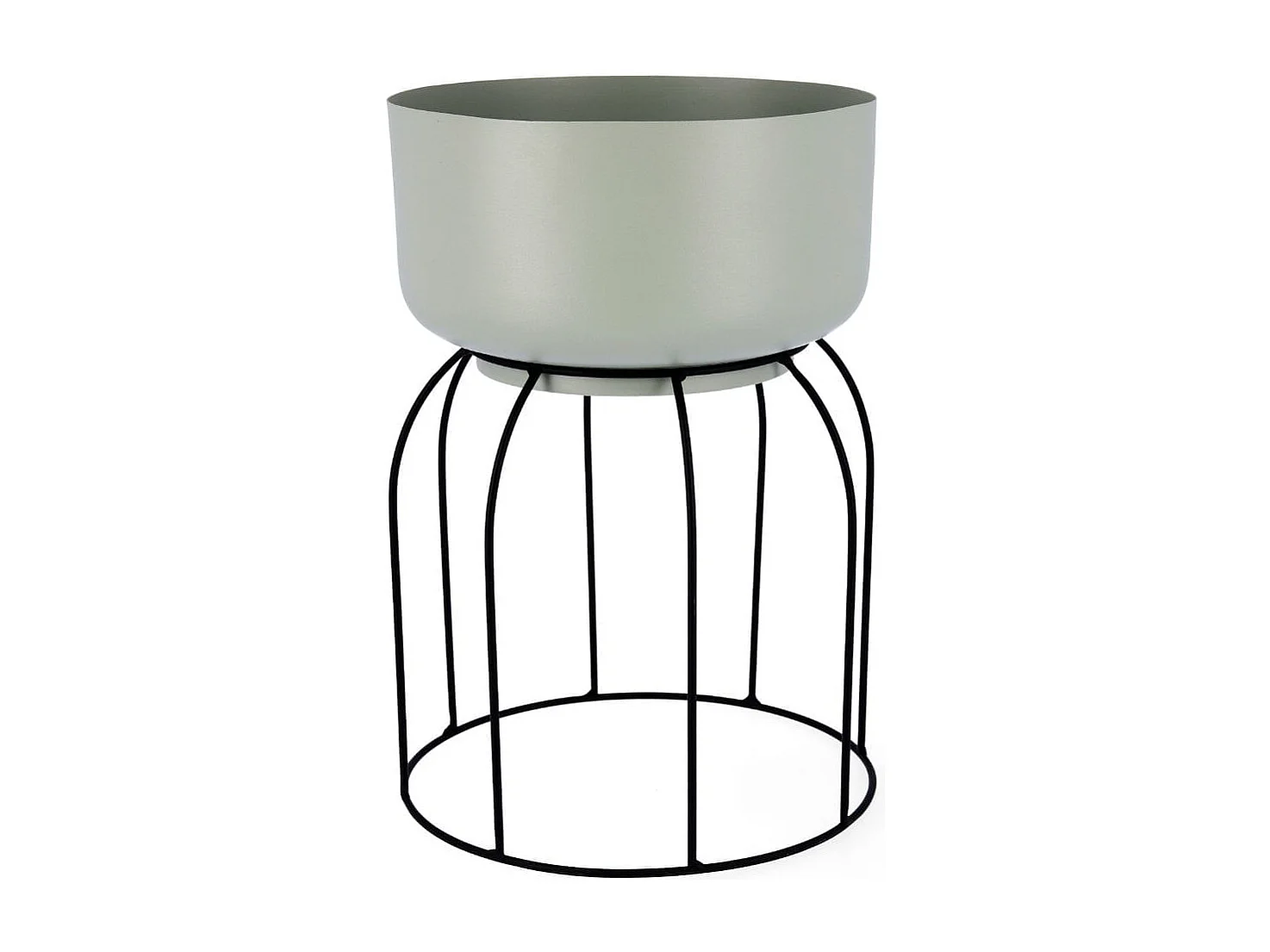 Macetero MOA Vinthera base alta acero verde claro Ø20x30 cm