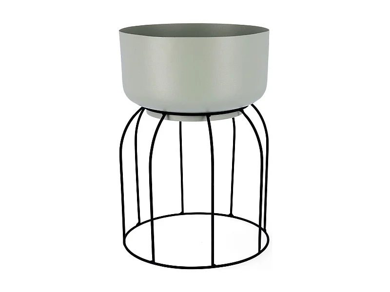 Macetero MOA Vinthera base alta acero verde claro Ø20x30 cm