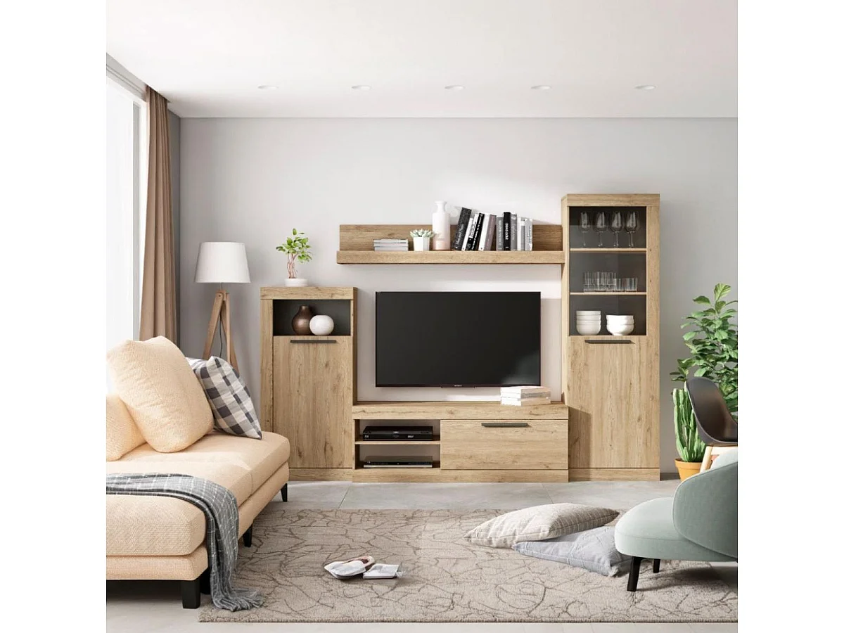 Composición de salón Escena 258 cm natural/pizarra