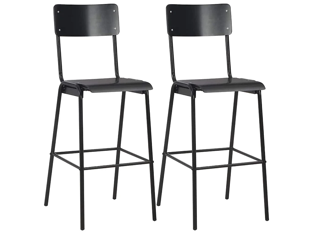 Mobilier de bar 3 pcs Acier Noir