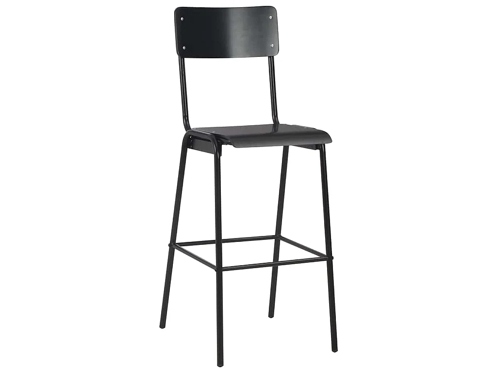Mobilier de bar 3 pcs Acier Noir