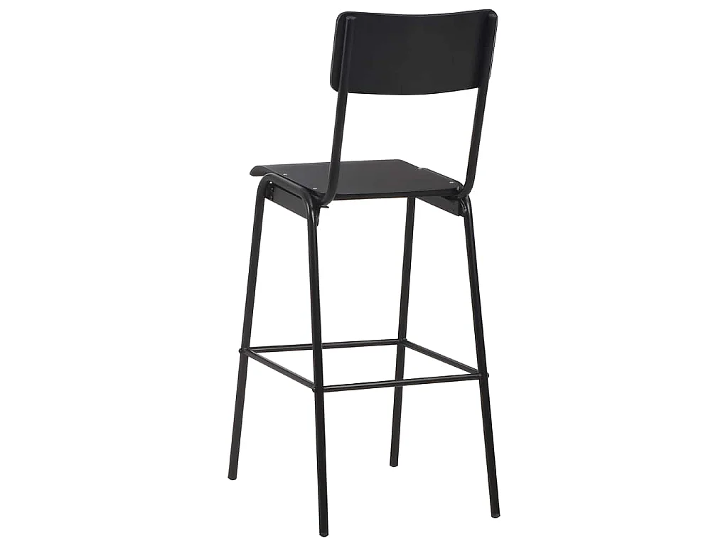 Mobilier de bar 3 pcs Acier Noir