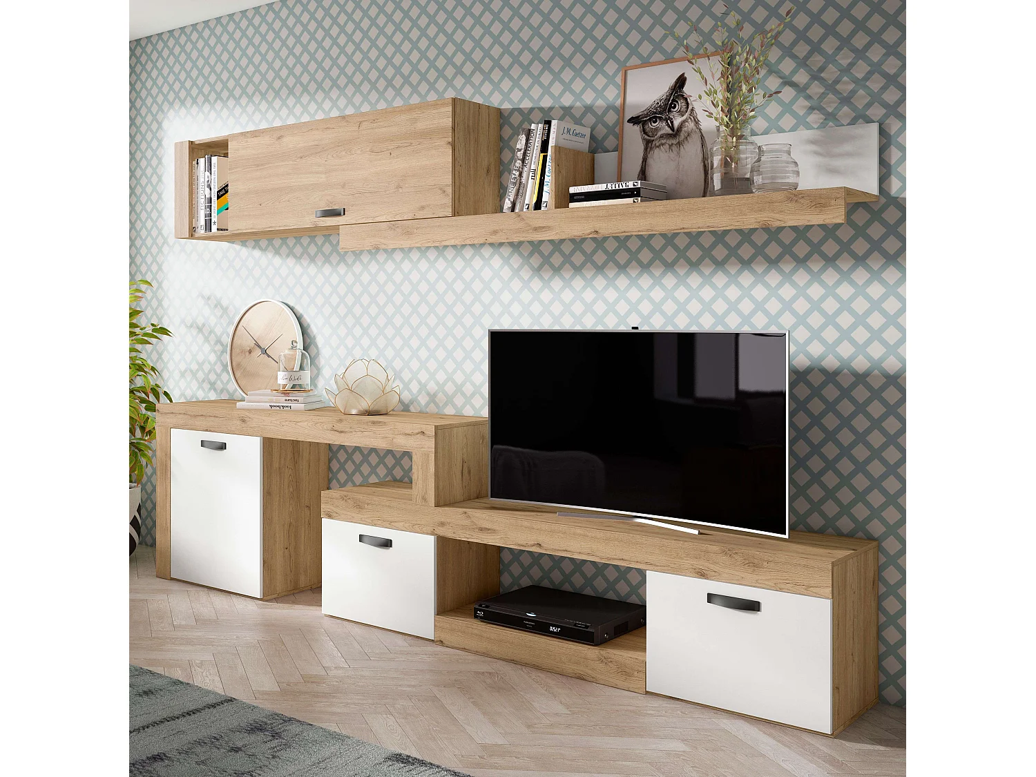 Conjunto Mesa Cocina Desplegable + 2 Sillas Gris y Blanco