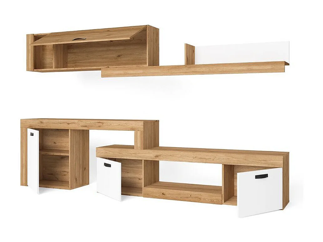 Conjunto Mesa Cocina Desplegable + 2 Sillas Gris y Blanco