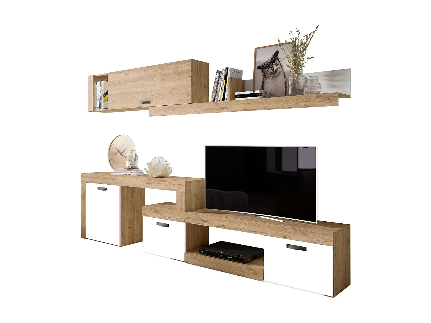 Conjunto Mesa Cocina Desplegable + 2 Sillas Gris y Blanco