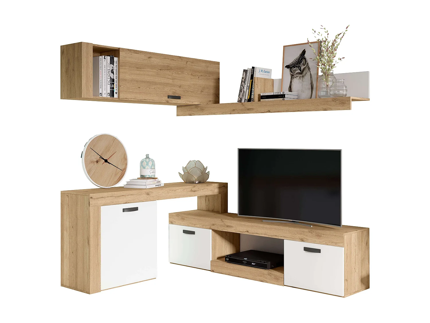 Conjunto Mesa Cocina Desplegable + 2 Sillas Gris y Blanco