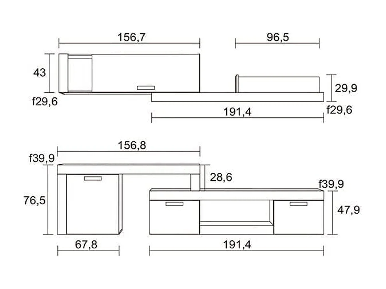 Conjunto Mesa Cocina Desplegable + 2 Sillas Gris y Blanco