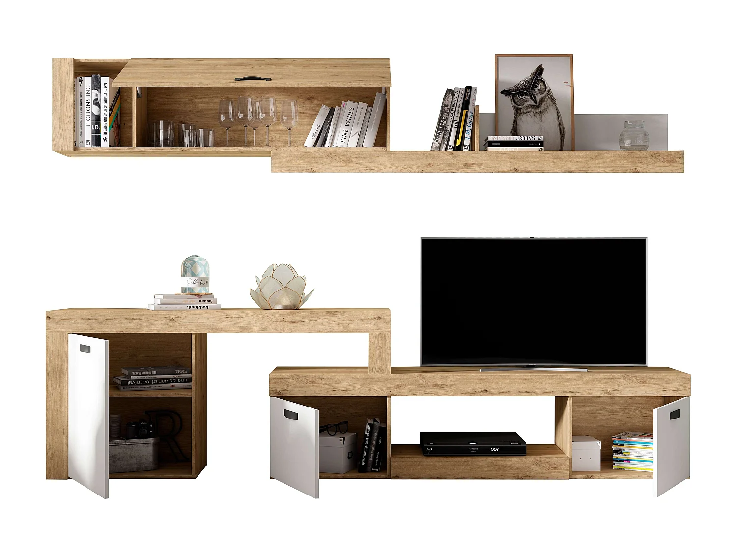 Conjunto Mesa Cocina Desplegable + 2 Sillas Gris y Blanco