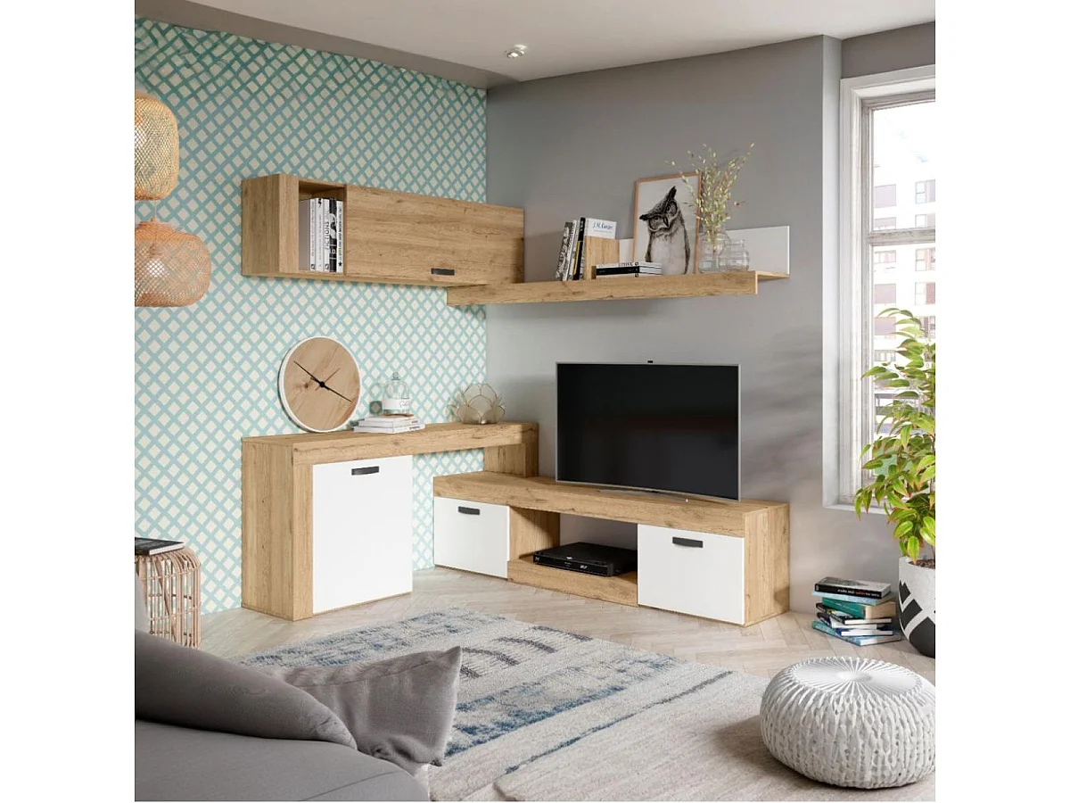 Conjunto Mesa Cocina Desplegable + 2 Sillas Gris y Blanco