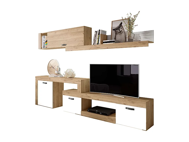 Conjunto Mesa Cocina Desplegable + 2 Sillas Gris y Blanco