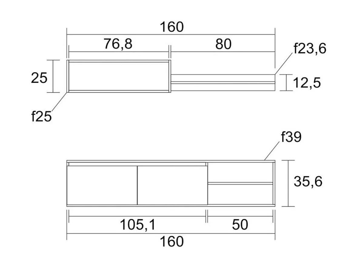 Composición de salón Súper Ego blanco mate/Sahara 160 cm