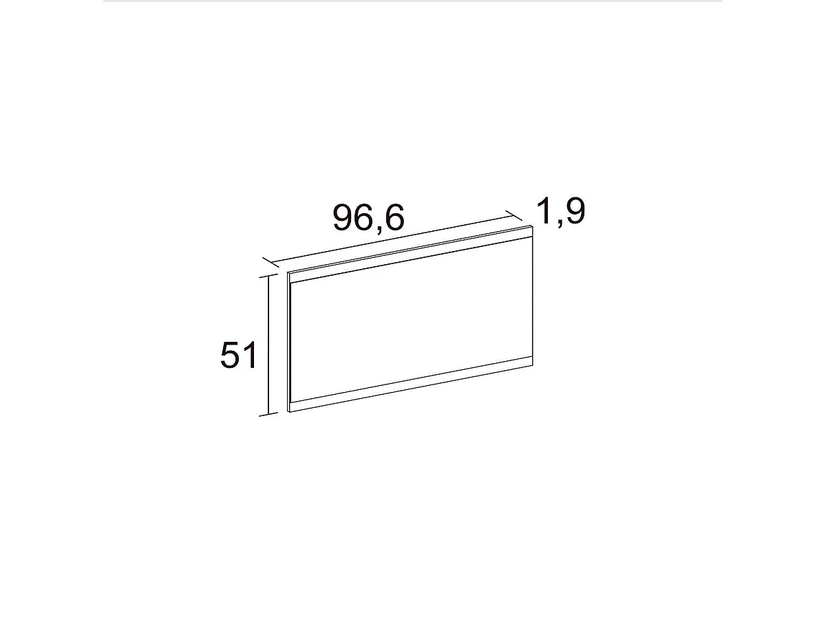 Espejo de pared Alice horizontal blanco mate 51x96,6x1,9 cm