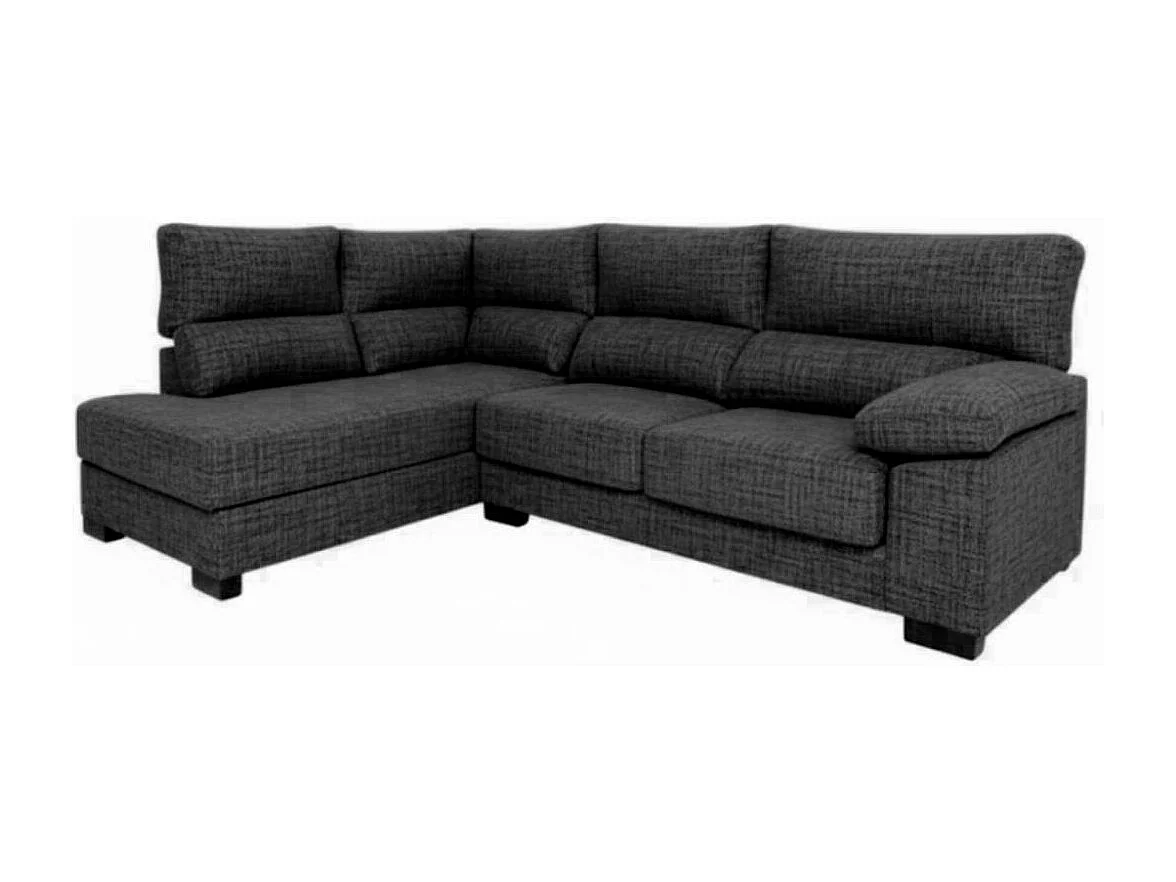 Sofá chaiselongue Meridien 3 plazas deslizante + reclinable tela Sorrento izquierda antracita 100x282x195 cm
