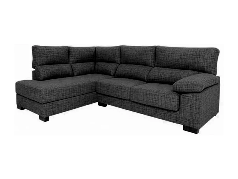 Sofá chaiselongue Meridien 3 plazas deslizante + reclinable tela Sorrento izquierda antracita 100x282x195 cm