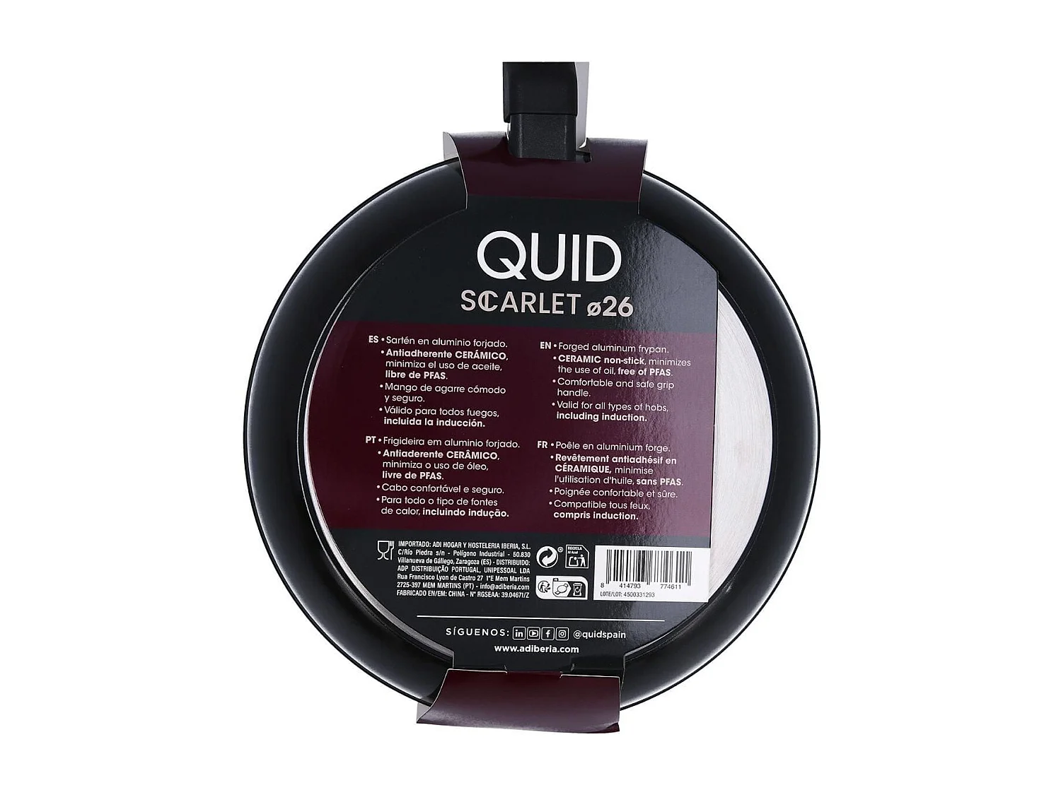 Sartén Scarlet Quid aluminio forjado negro Ø28 cm