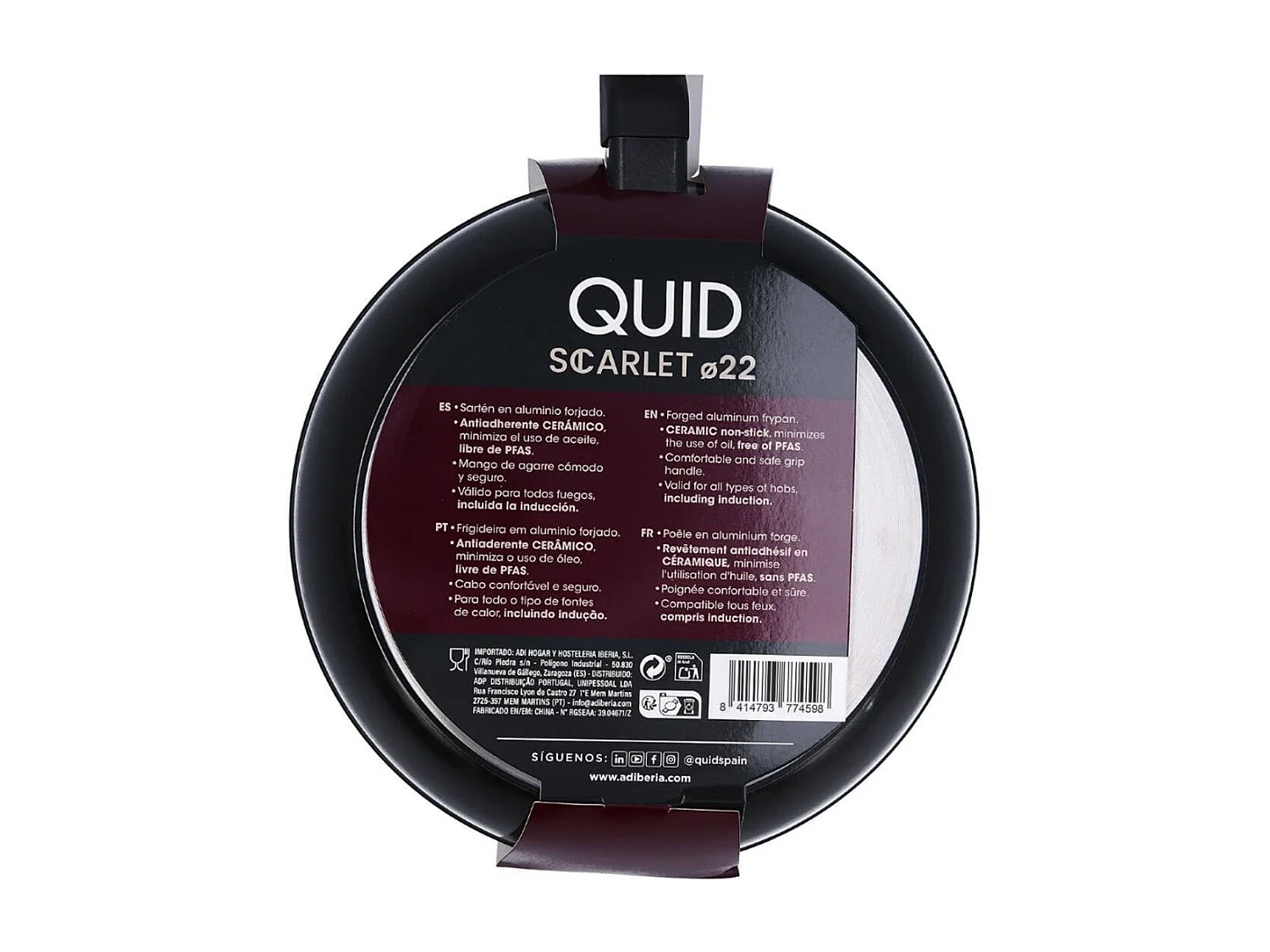 Sartén Scarlet Quid aluminio forjado negro Ø22 cm