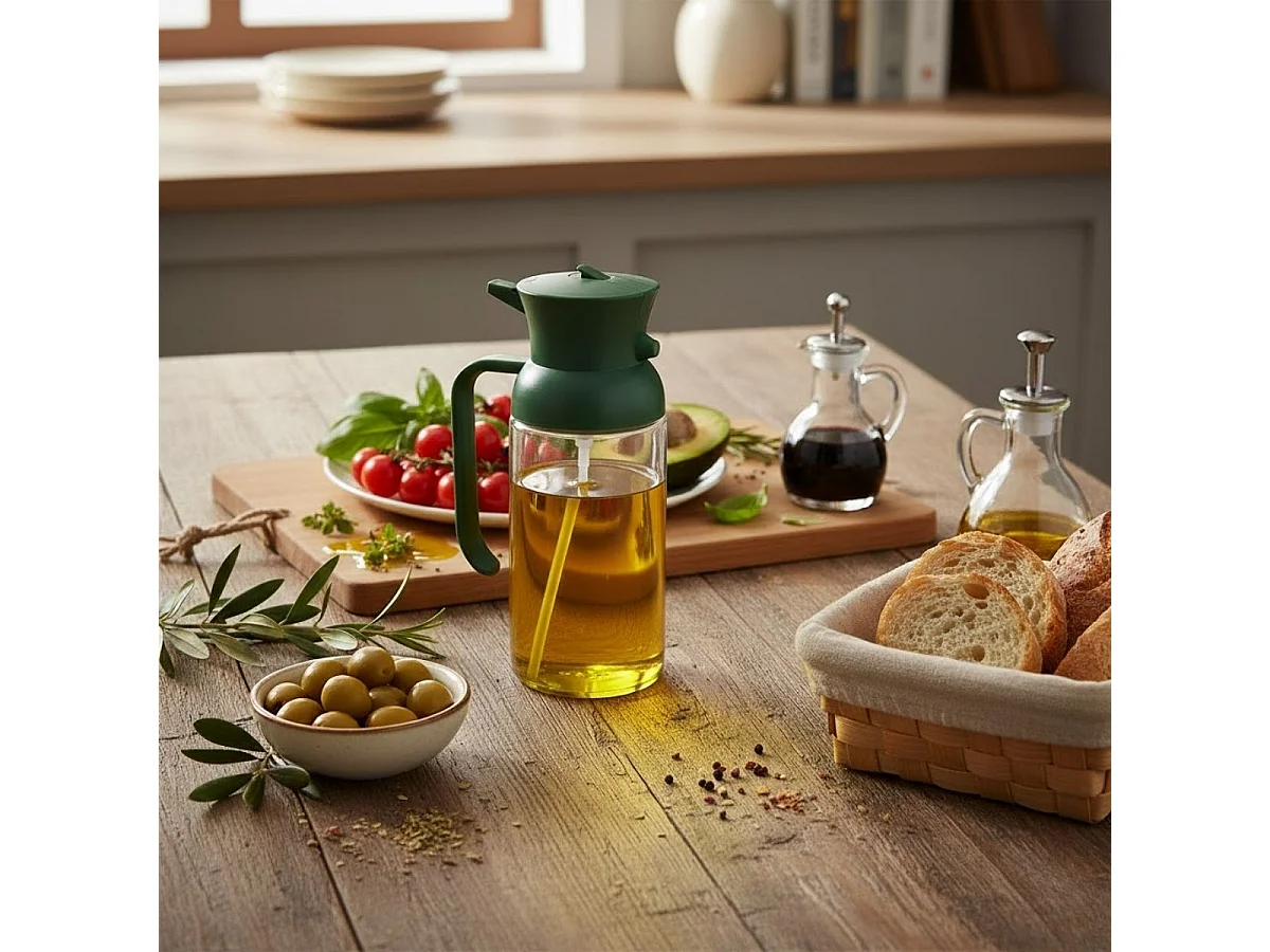 Aceitera spray Terrae Quid con vertedor verde 450 ml