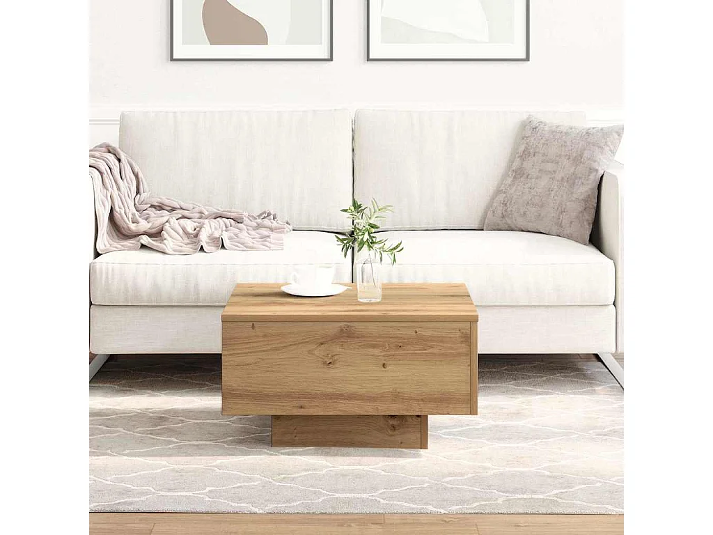 Table basse Chêne artisanal 55 x 55 x 31 cm