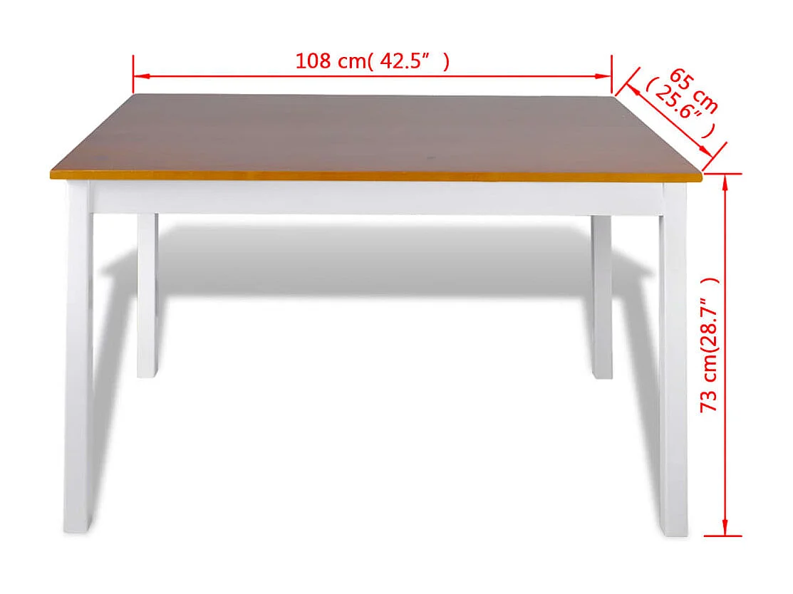 Ensemble de salle à manger 5 pcs Marron et blanc