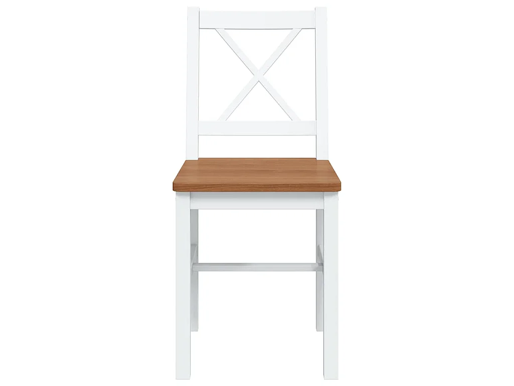 Ensemble de salle à manger 5 pcs Marron et blanc