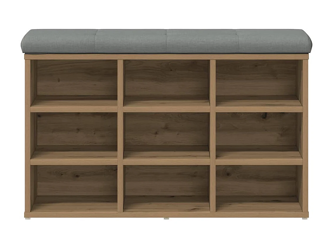 Banc à chaussures chêne artisanal 82x32x50 cm bois d'ingénierie